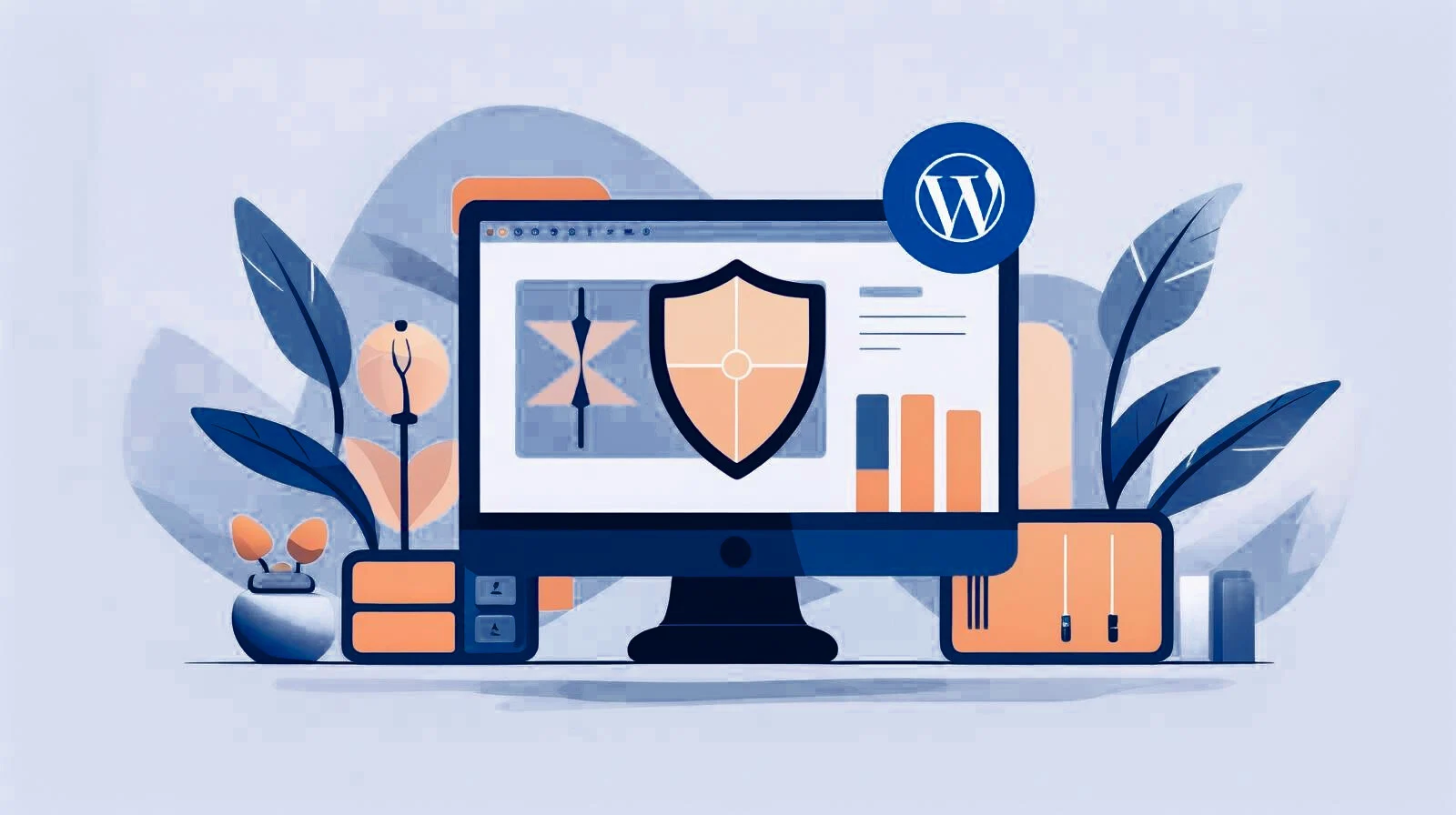 illustration thumbnail image, similar in style to the example provided, for a blog post titled "The Ultimate Guide to WordPress Backup Best Practices for Beginners.