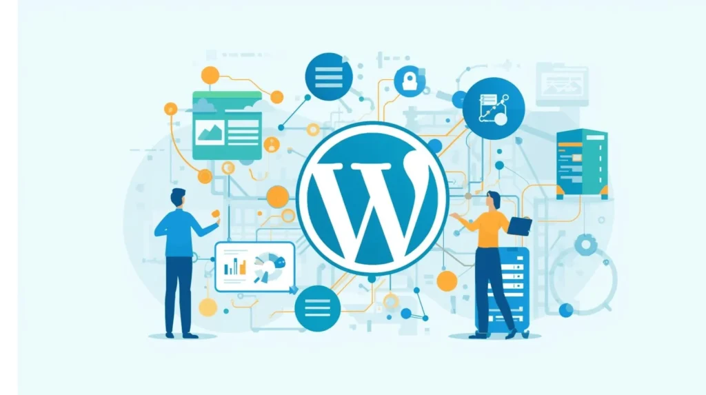 blue theme image and describe about The Best Tools for Managing Multiple WordPress Sites