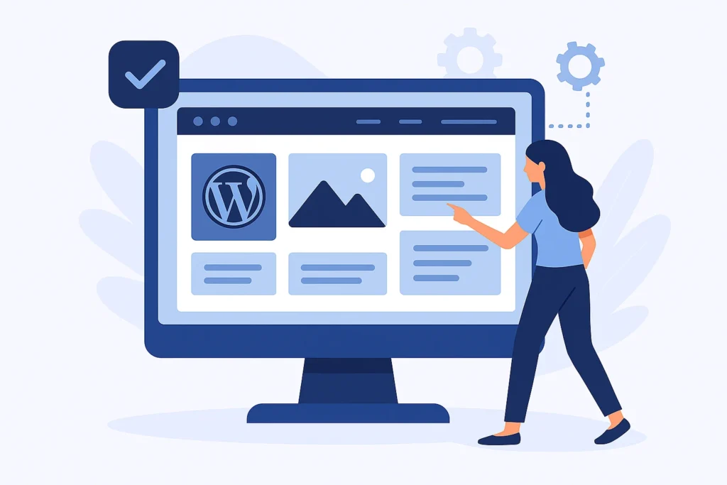 blue illustration which describe this title The Best Tools for Managing Multiple WordPress Sites